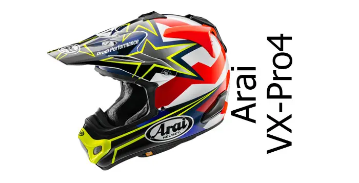 Arai VX-Pro4: Great quality, Snell certified motocross helmet. Bit