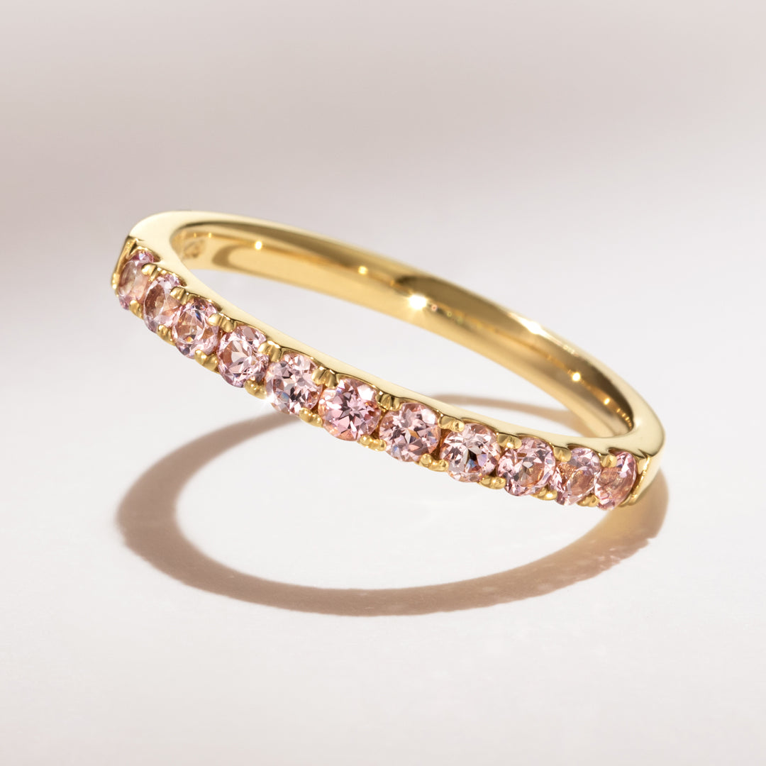 ビズー公式】シャンパン ガーネット 11石 ハーフ エタニティ K18(18金