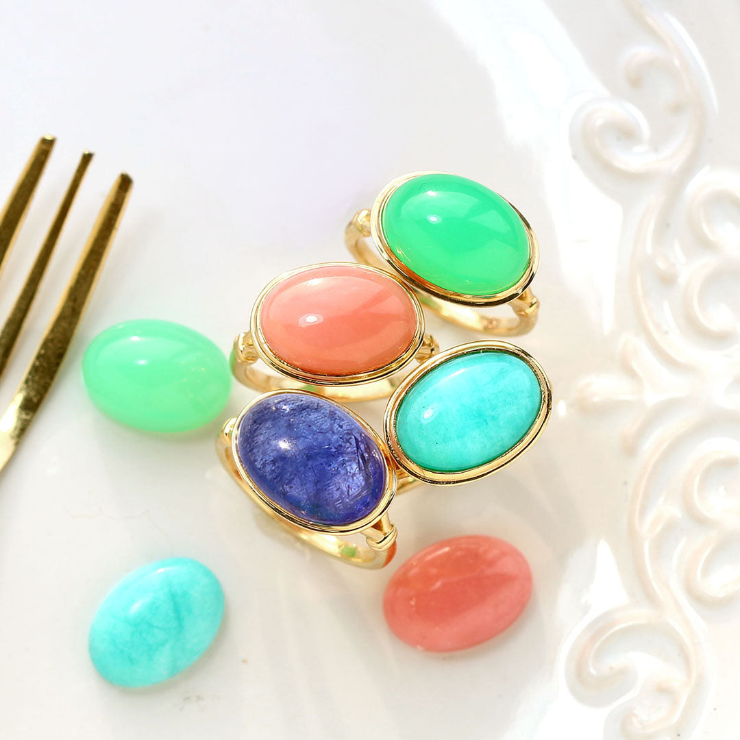 ビズー公式】クリソプレーズ K18(18金) K10(10金) リング ソレイユ