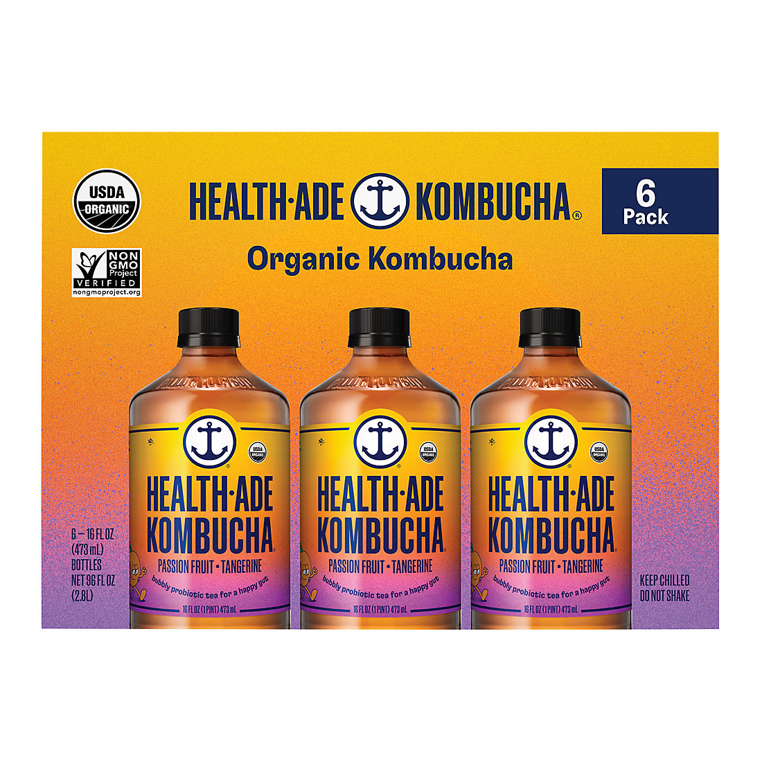 Health-Ade Passion Fruit Tangerine Kombucha, 6 pk./16 oz. | BJ's