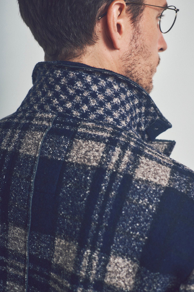 ANDY179 シルクブレンドチェックパターンチェスターコート / COL：VAR1