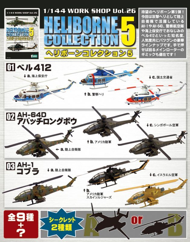 エフトイズ 1/144戦闘機 ヘリボーンコレクション 5 ベル412 b.警察ヘリ