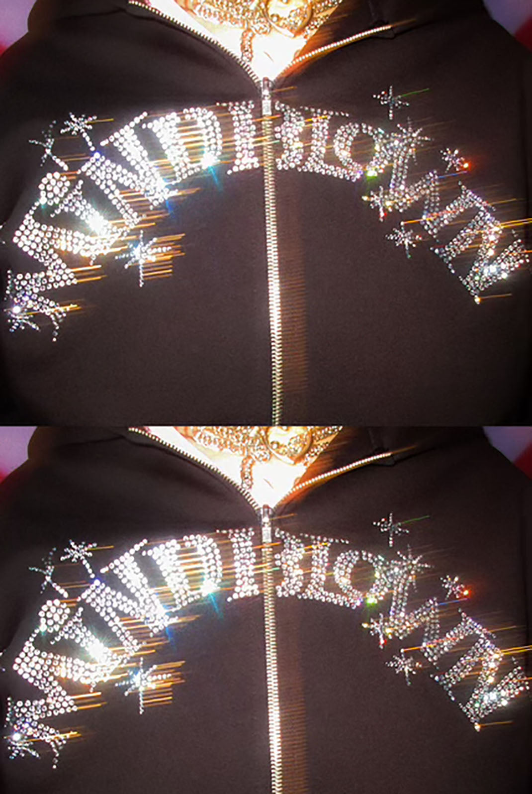 Rhinestone sparkle zip up hoodie – Bloda's Choice
