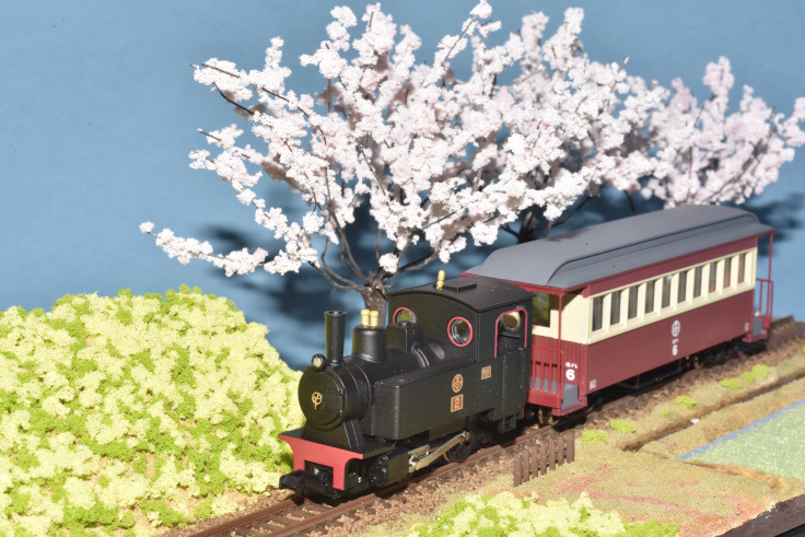 富井電鉄 猫屋線 蒸気機関車＋客車（旧塗装）が入線しました。 - 鉄道