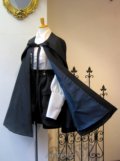 再入荷：フードミニマント 黒×裏地青[2114-19] | choice closet