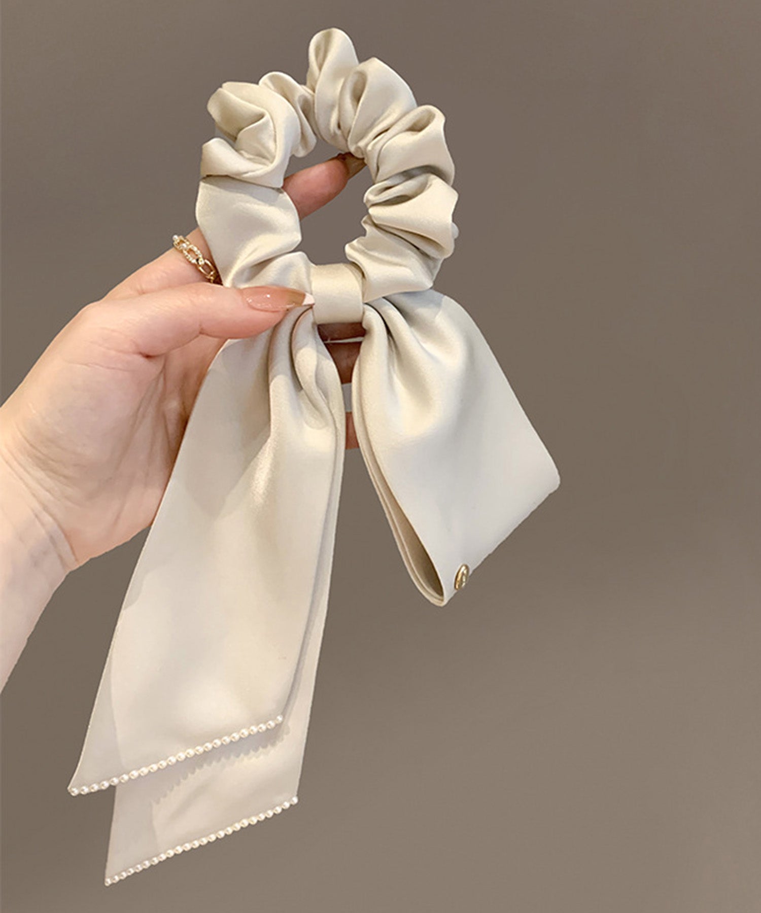 blackdia ocean サテン ロングリボンシュシュ