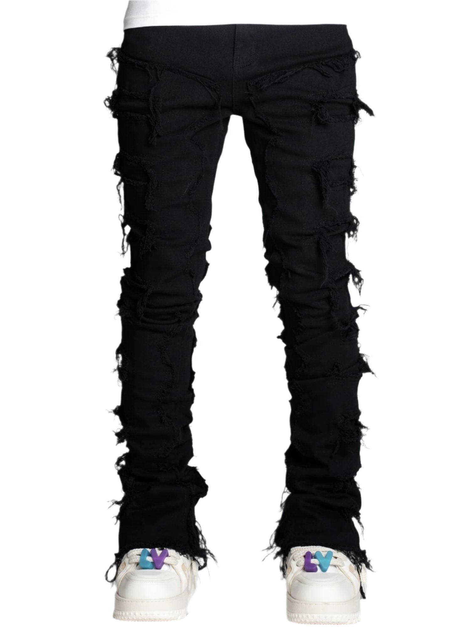 GUAPI OBSIDIAN BLOOD STACKED JEANS – BLUE CITY NYC
