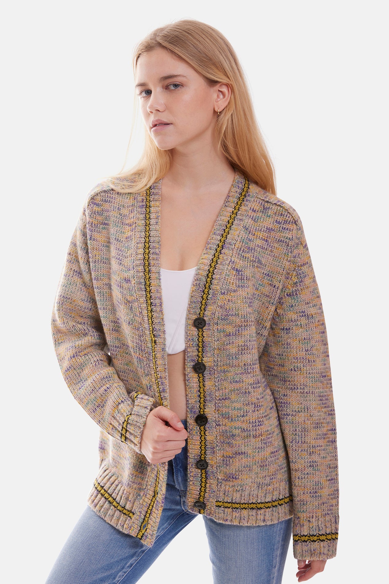 90s Oversized Cardigan Rainbow Multi – blueandcream