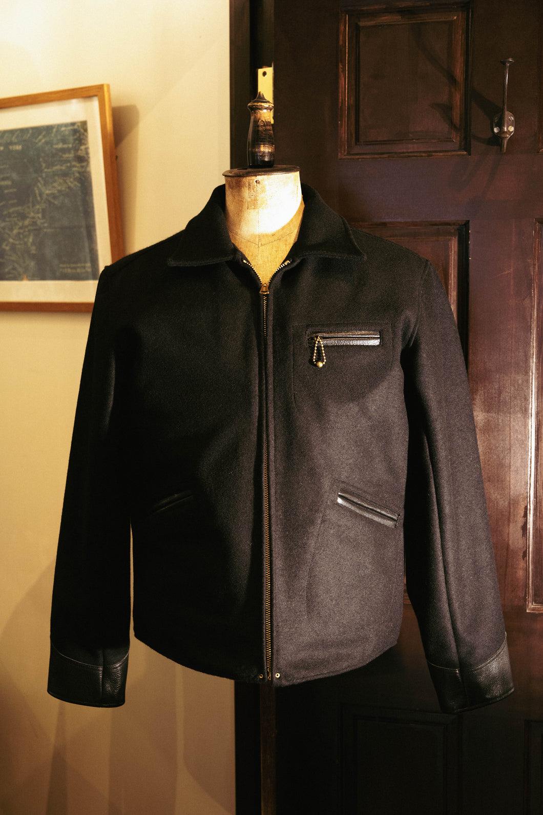 BLD188 LEATHER COMBI SPORTS JACKET – BLURRED CLOTHING OFFICIAL