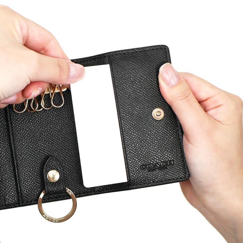 Brandol / COACH コーチ キーケース シンプル レザー ブラック F76741