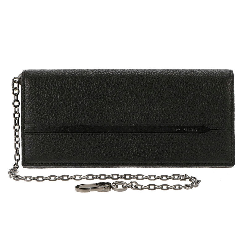 Brandol / BVLGARI ブルガリ 長財布 レザー ウォレットチェーン付き