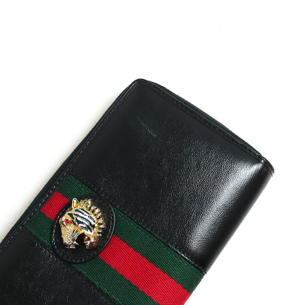 未使用 展示品】グッチ GUCCI ラジャ タイガーヘッド ウェブ ラウンド