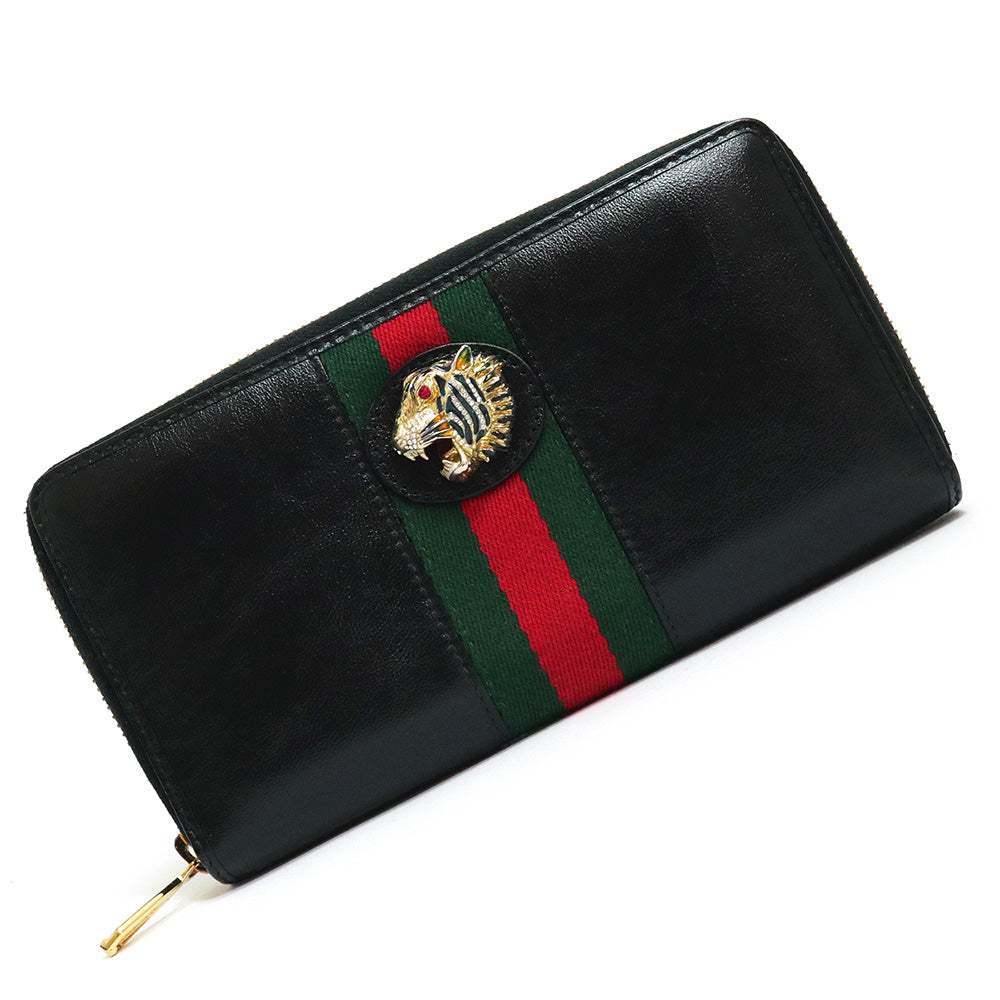 未使用 展示品】グッチ GUCCI ラジャ タイガーヘッド ウェブ ラウンド