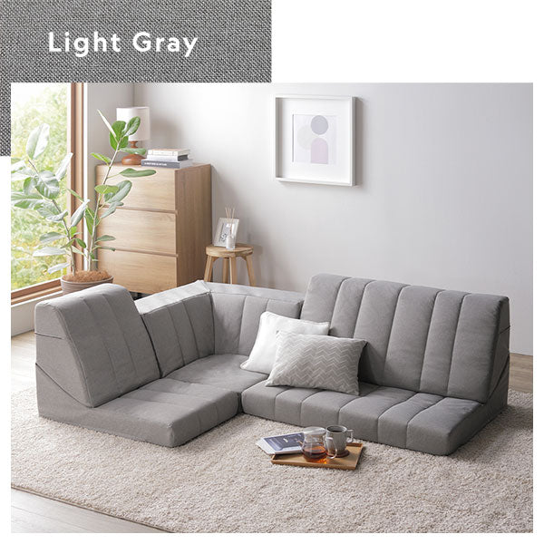 コーナー ソファセット 3点セット ライトグレー ハイバック 軽量