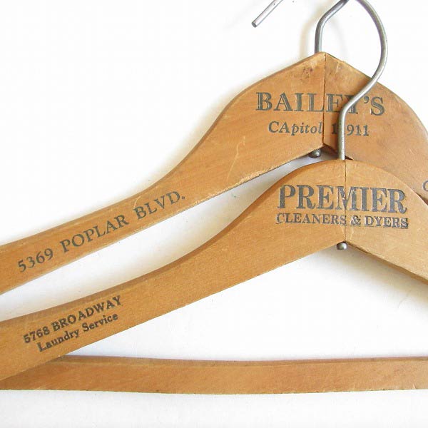 USA製/ビンテージ/希少/木製ハンガー/6本セット/ウッドハンガー/企業物