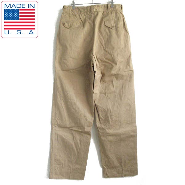 希少 美品 60's USA製 実物 米軍 USMC アメリカ海兵隊チノパン 実寸W32