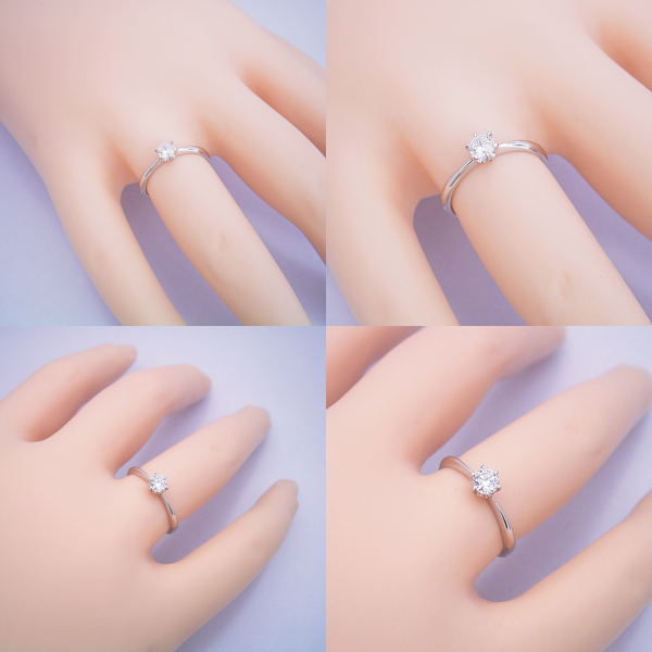 プラチナ婚約指輪 ティファニーセッティング風 0.3ct〜 ダイヤモンド