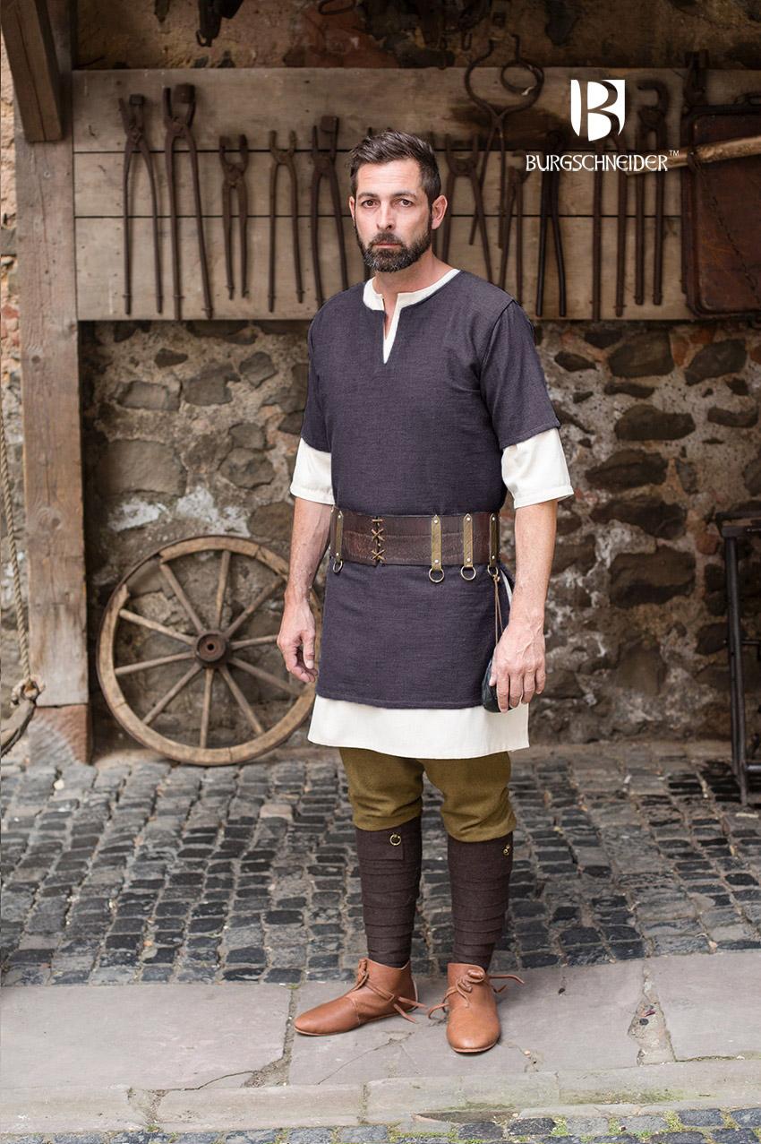 Medieval Tunic Short Sleeve “Aegir“ - Grey