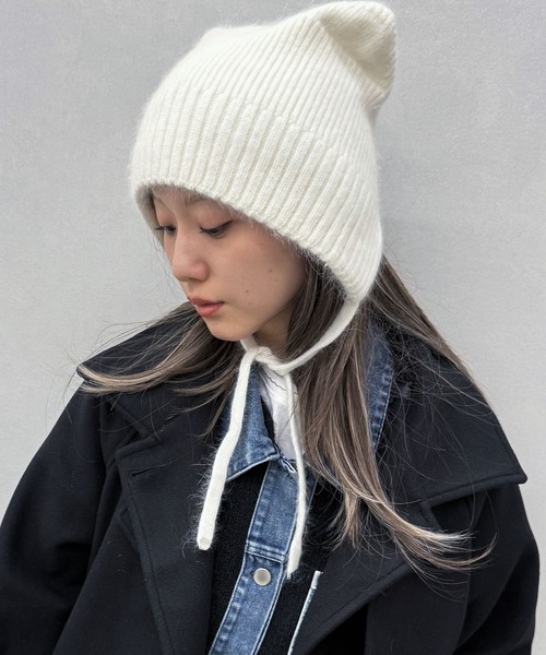 セール】ネコ耳ボンネット（ニットキャップ/ビーニー）｜SpRay