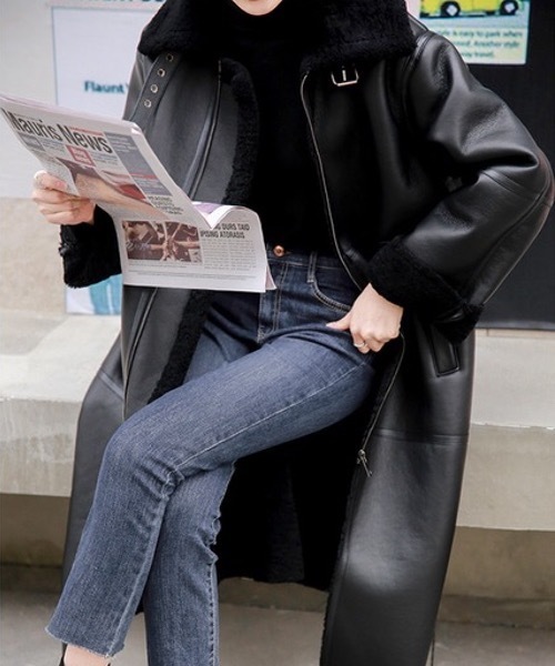 chuclla（チュクラ）の「【chuclla】フェイクムートン コート ロング