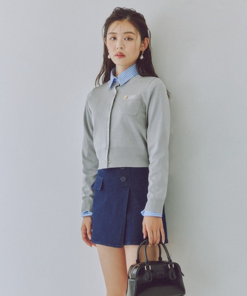 SNIDEL（スナイデル）の「サイドボタンデニムスカショーパン（デニム