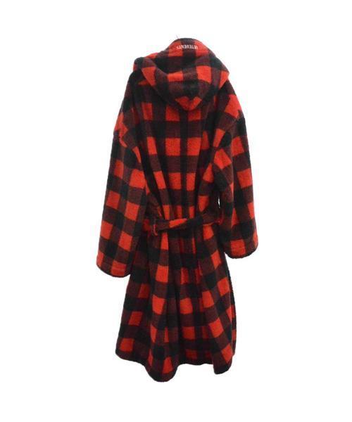 ブランド古着】フリース起毛生地 チェック総柄 バスローブ ロング