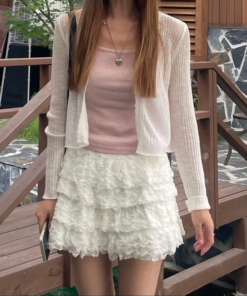 カンカンフリルミニスカート_アイボリー（スカート）｜CRANK（クランク