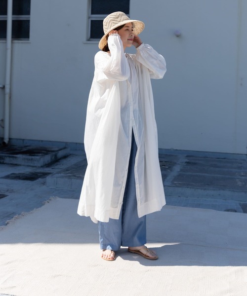 セール】『WEB/一部店舗限定カラー』コットンボイルギャザーワンピース