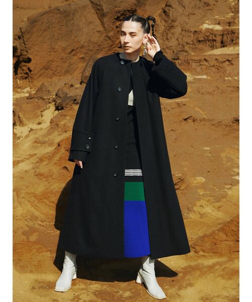 UN3D.（アンスリード）の「ノーカラーカフスコート（ノーカラーコート