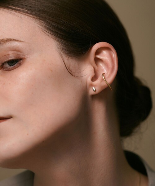 ピース] K18YG SV925 アクアマリン ピアス（ピアス（片耳用））｜ete