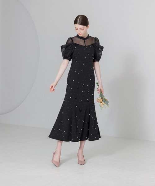 Leja（レジャ）の「【LEJA】パールビジューオーガンジーレース