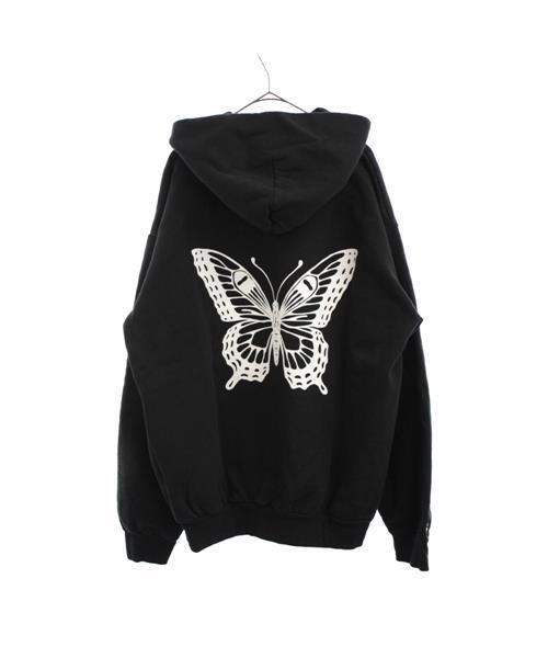 ブランド古着】バタフライプリントプルオーバーパーカー（パーカー