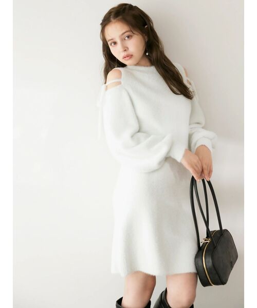 セール】オープンショルダーミニワンピース（ワンピース）｜dazzlin