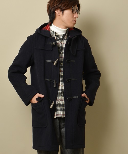 シップスジェットブルー ネイビーダッフルコート XL フード付き