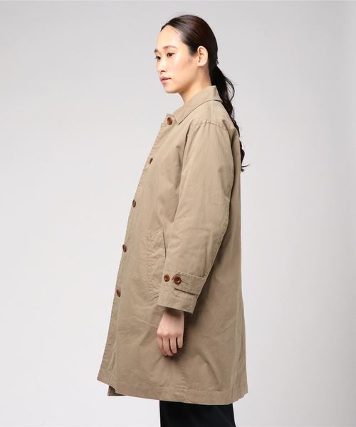 MHL. エムエイチエル ダウンライナー付き ステンカラーコート ベージュ