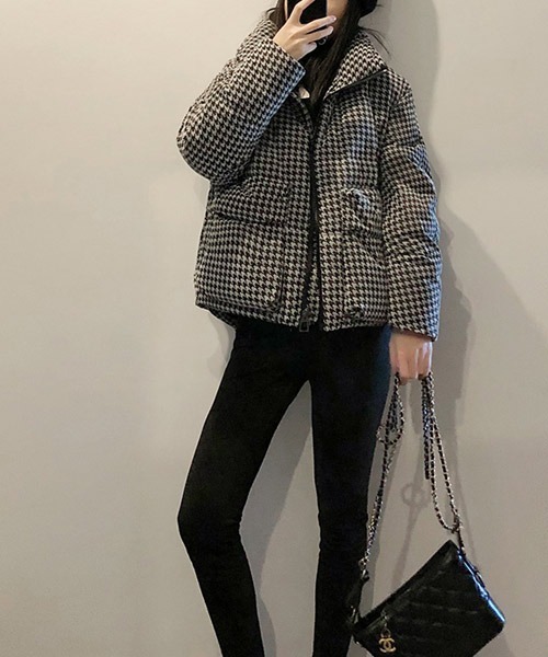 urge：（アージコロン ）の「【URGE：】 千鳥柄 ダウンジャケット