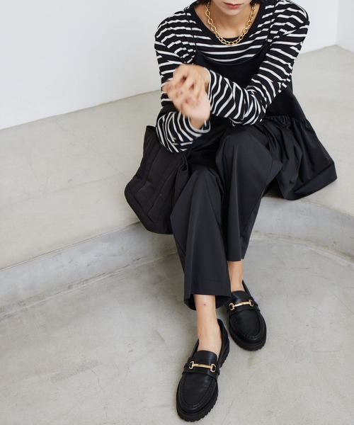 yuu Mazell ブラック ローファー ゴールドバックル 23.5 Mazell