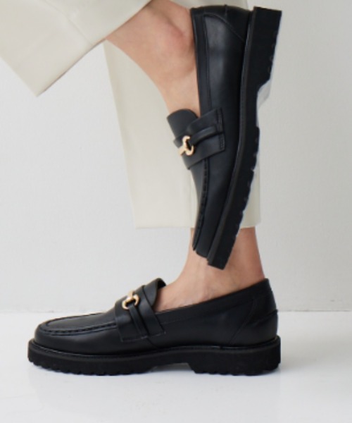 yuu Mazell ブラック ローファー ゴールドバックル 23.5 Mazell