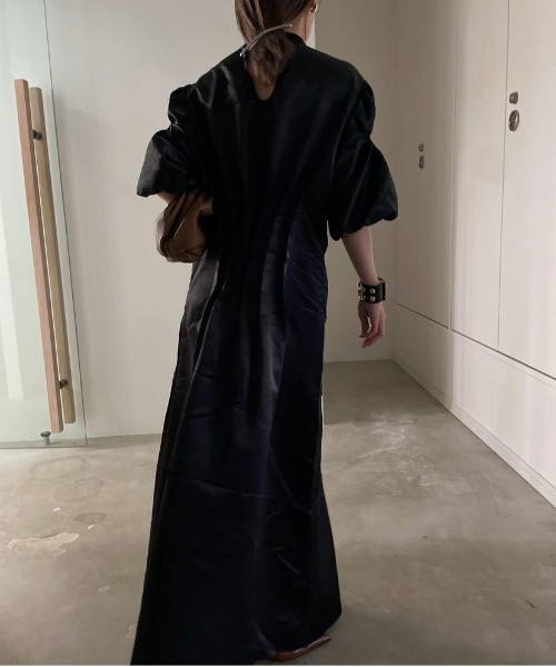 Ameri（アメリ）の「GATHER SLEEVE WAIST TUCK DRESS（ワンピース