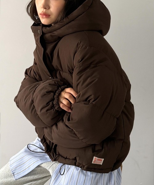 セール】《JaVa ジャバコラボ》 ぬくぬく暖か！ ショート丈 フード付き