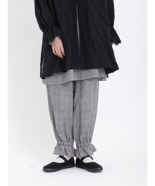 Samansa Mos2（サマンサ モスモス）の「リネン裾フリルギャザーパンツ