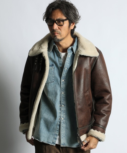 セール】FAKE MOUTON B-3 FLIGHT JACKET：フェイクムートン B3