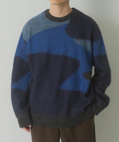 セール】モヘヤタッチカモフラリラックスニット（ニット/セーター