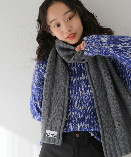 セール】【GANNI / ガニー】Cable Scarf：マフラー（マフラー）｜GANNI