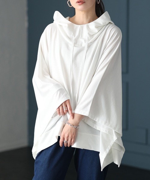 セール】ポンチョ風変形パーカー（パーカー）｜Sawa a la mode（サワ