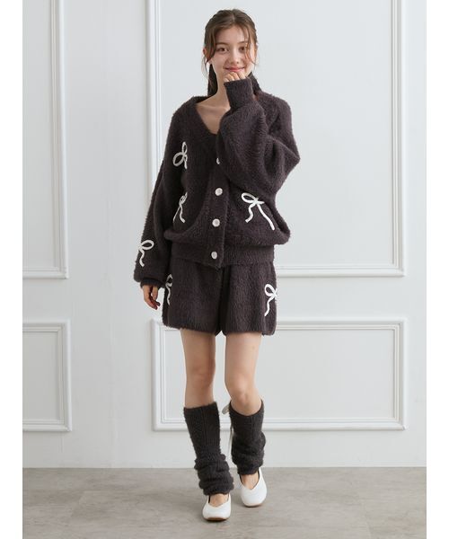 セール】リボンフェザーカーディガン（ルームウェア/パジャマ