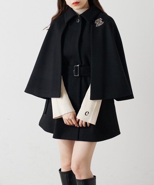 ケロちゃん】Theory コート 黒 ポンチョ ケロちゃん】Theory コート 黒