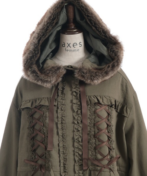 編上×フリルモッズコート（モッズコート）｜axes femme（アクシーズ