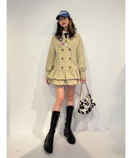 ヘムフリルトレンチミニワンピース（ワンピース）｜jouetie