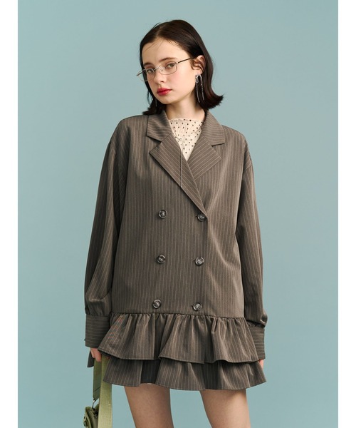 ヘムフリルトレンチミニワンピース（ワンピース）｜jouetie